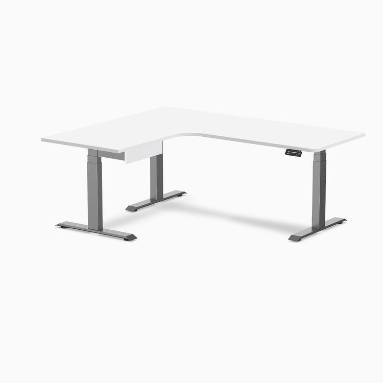 Desky L-Shape Melamine Standing Desk With Drawer