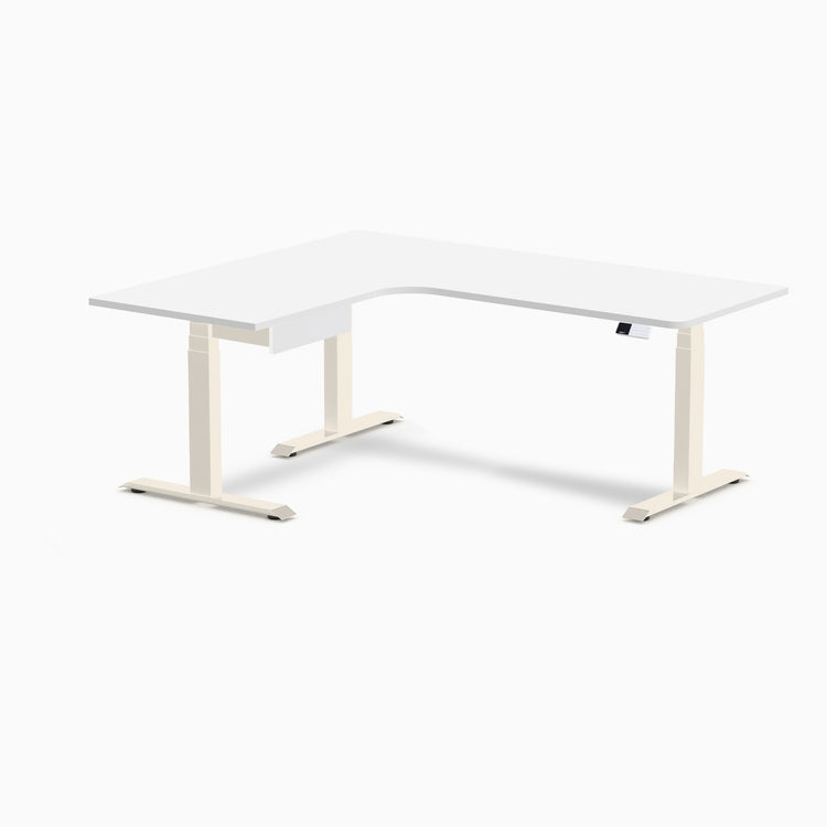 Desky L-Shape Melamine Standing Desk With Drawer