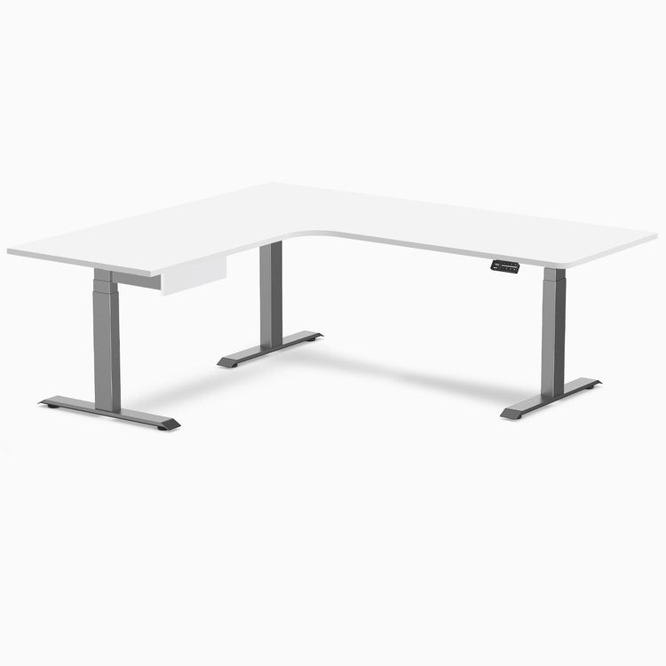 Desky L-Shape Melamine Standing Desk With Drawer
