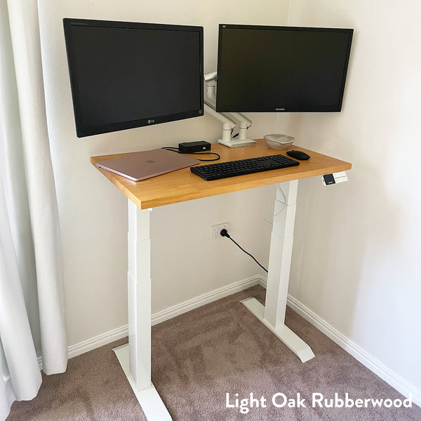 Desky Dual Mini Rubberwood Sit Stand Desk-Desky® Australia
