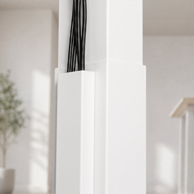 White Desky magnetic cable management