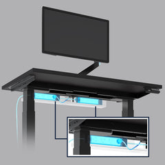 Desky mini cable and power tray on mini desk