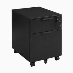 Desky Minimal Filing Cabinet, Black frame, Black Melamine