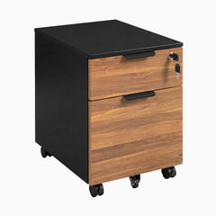 Desky Minimal Filing Cabinet, Black frame, Prime Oak