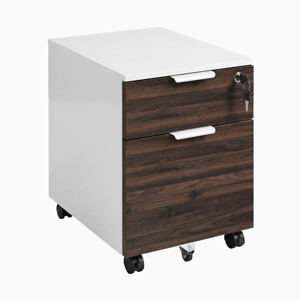 Desky Minimal Filing Cabinet, White frame, Jarrah Legno Melamine