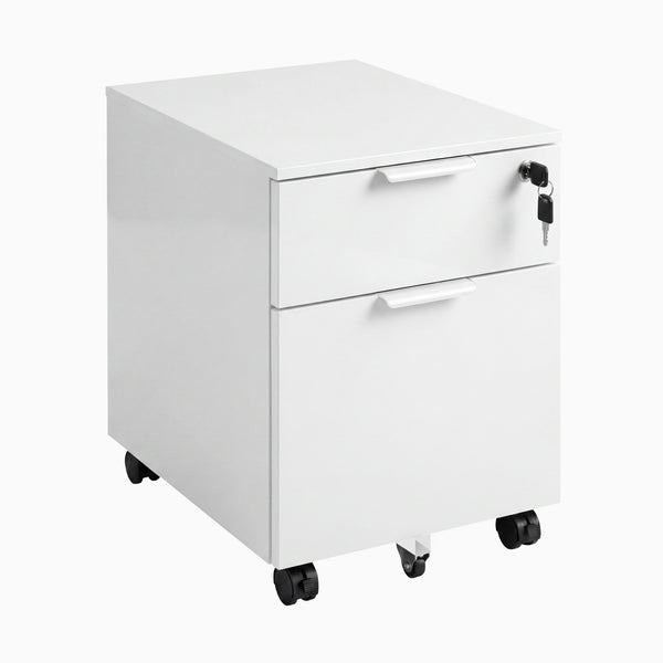Desky Minimal Filing Cabinet, White frame, White Melamine