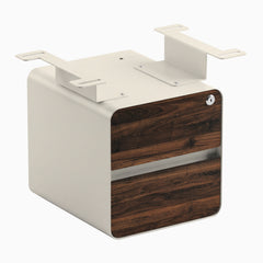 Desky Minimal Under Desk Cabinet, Jarrah Legno Melamine, Wheat frame