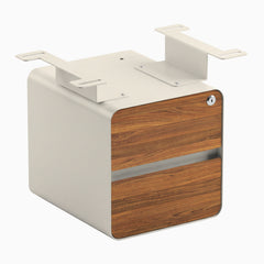 Desky Minimal Under Desk Cabinet, Prime Oak Melamine, Wheat frame