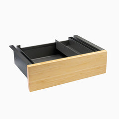 Desky Minimal Under Desk Drawer, Bamboo desktop, Space Grey frame