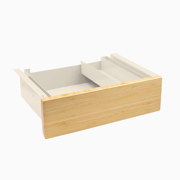 Desky Minimal Under Desk Drawer, Bamboo desktop, Wheat frame