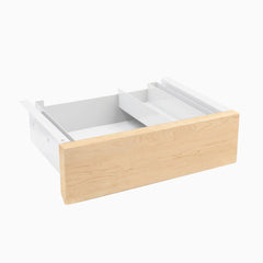 Desky Minimal Under Desk Drawer, Maple Hardwood desktop, White frame