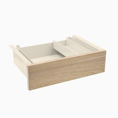 Desky Minimal Under Desk Drawer, Classic Oak Melamine desktop, Wheat frame