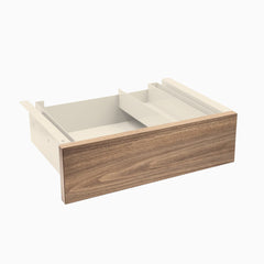 Desky Minimal Under Desk Drawer, Natural Walnut Melamine desktop, Wheat frame