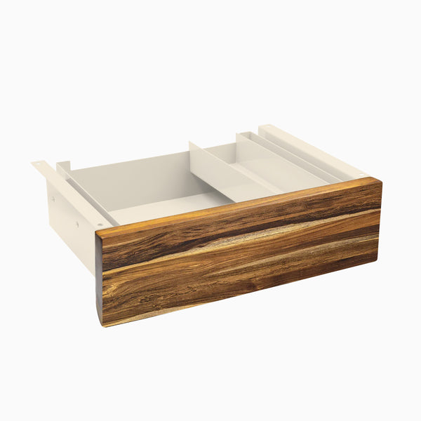 Desky Minimal Under Desk Drawer, Pheasantwood Hardwood desktop, Wheat frame