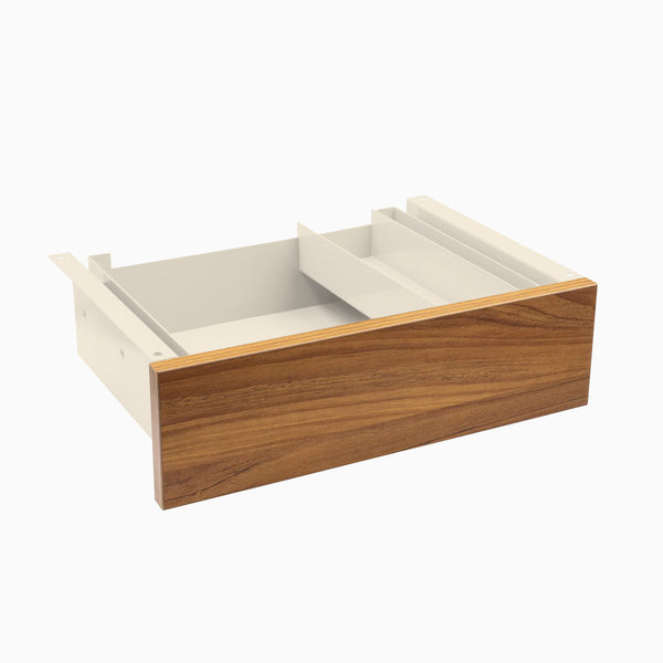 Desky Minimal Under Desk Drawer, Prime Oak Melamine desktop, Wheat frame