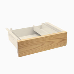 Desky Minimal Under Desk Drawer, White Oak Hardwood desktop, Wheat frame