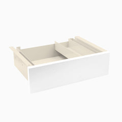 Desky Minimal Under Desk Drawer, White Melamine desktop, Wheat frame