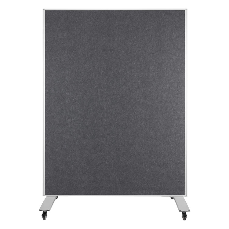 Desky mobile whiteboard with pinboard side facing 