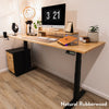 Desky dual rubberwood sit stand desk in natural rubberwood desktop