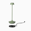 Desky nimbus rechargeable desk lamp with charging dock in sage