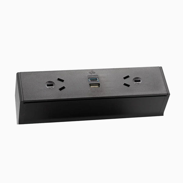 Desky Qiksilva On Desk Power-Power Accessories-Desky-Black-2 x Power 2 X USB-Starter Power Cable-Desky® Australia