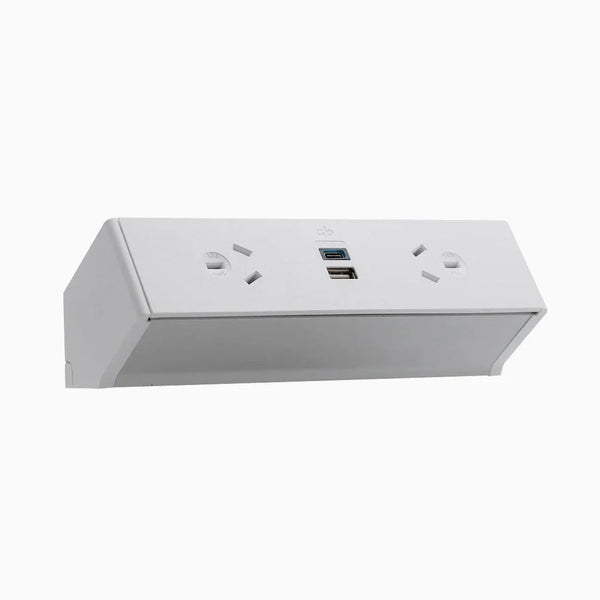 Desky Qiksilva On Desk Power-Power Accessories-Desky-White-2 x Power 2 X USB-Starter Power Cable-Desky® Australia