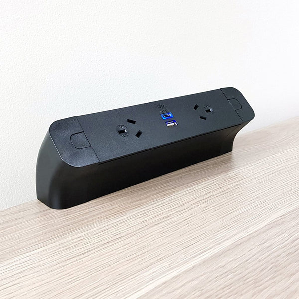 Desky Pace Desktop Power Rail-Power Accessories-Desky-White-4 x Power-Starter Power Cable-Desky® Australia