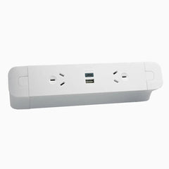 Desky Pace Desktop Power Rail-Power Accessories-Desky-White-2 x Power 2 x USB-Starter Power Cable-Desky® Australia