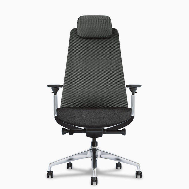 Pinnacle executive office chair polished black color - Desky