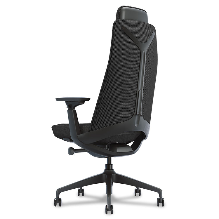 Desky Pinnacle Executive Office Chair black angled view 