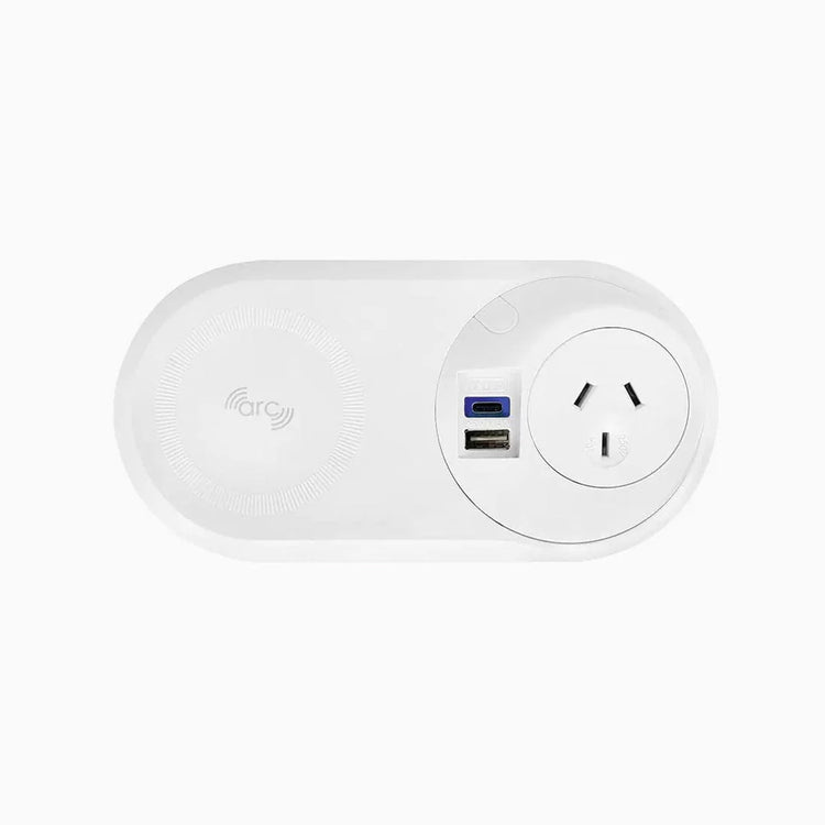 Desky Pixel ARC Wireless Charger On Desk Power