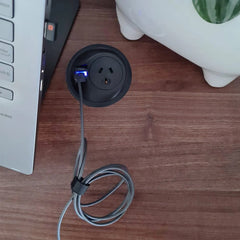 Desky Pixel On Desk Power-Power Accessories-Desky-Black-Starter Power Cable-A-Desky® Australia