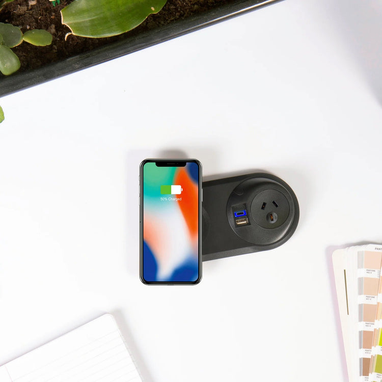 Desky Pixel ARC Wireless Charger On Desk Power