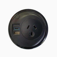 Desky Pixel On Desk Power-Power Accessories-Desky-Black-Starter Power Cable-A-Desky® Australia
