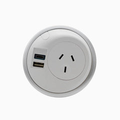 Desky Pixel On Desk Power-Power Accessories-Desky-White-Starter Power Cable-A-Desky® Australia
