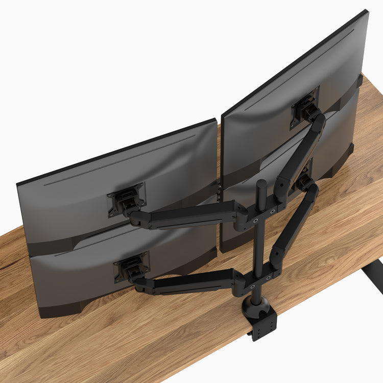 Desky Quad Monitor Arm  setup- Desky