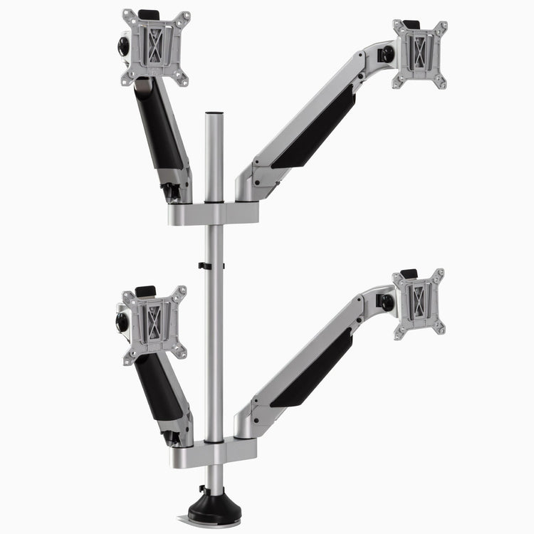 Silver monitor arm for four screens - Desky