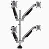 Silver monitor arm for four screens - Desky