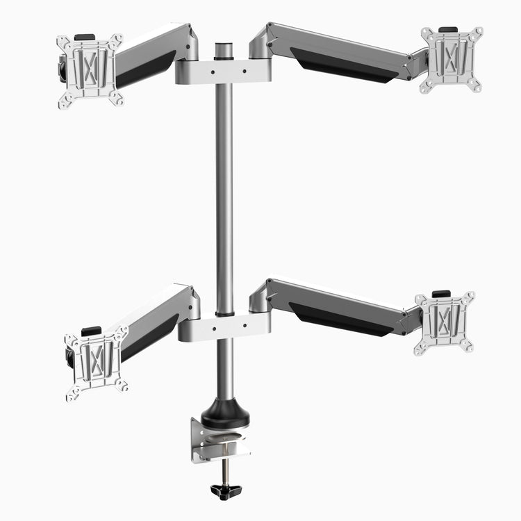 Desky Quad Monitor Arm Silver - Desky