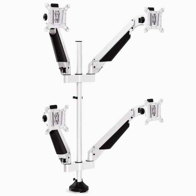 White quad monitor arm - Desky