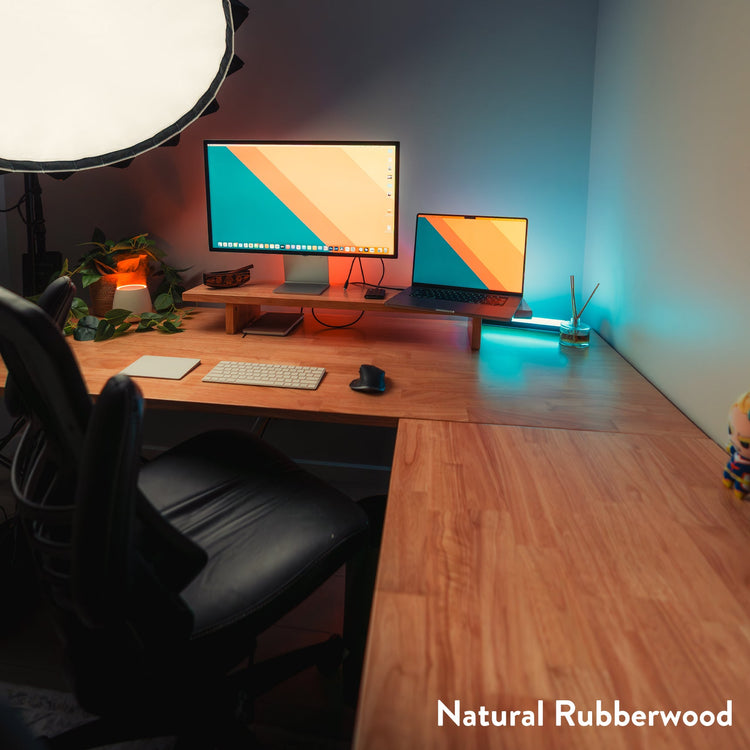 Almost Perfect Desky Dual Rubberwood Sit Stand Desk