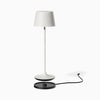 Desky cordless silhouette desk lamp with magnetic charging dock in white