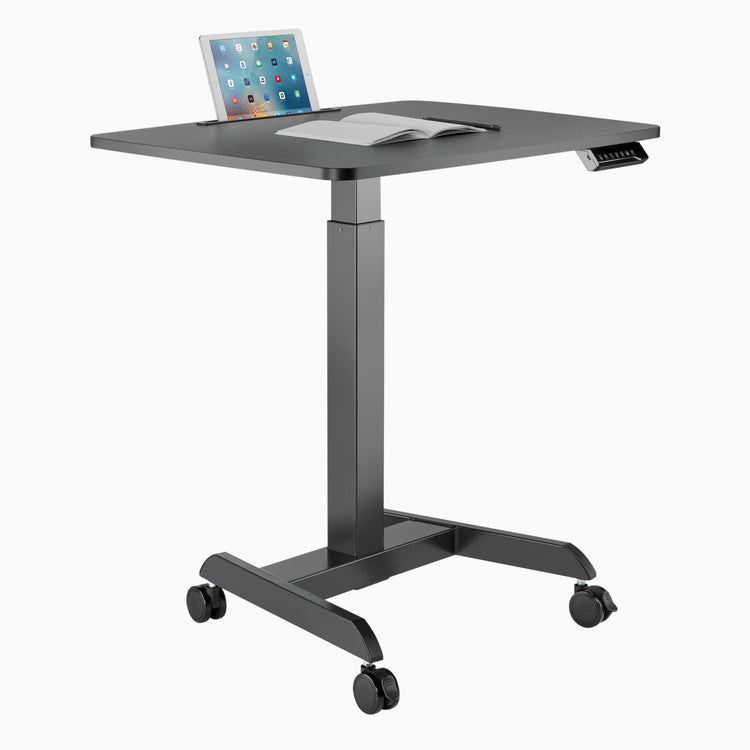 Desky Single Sit Stand Pedestal Desk-Black Desky®