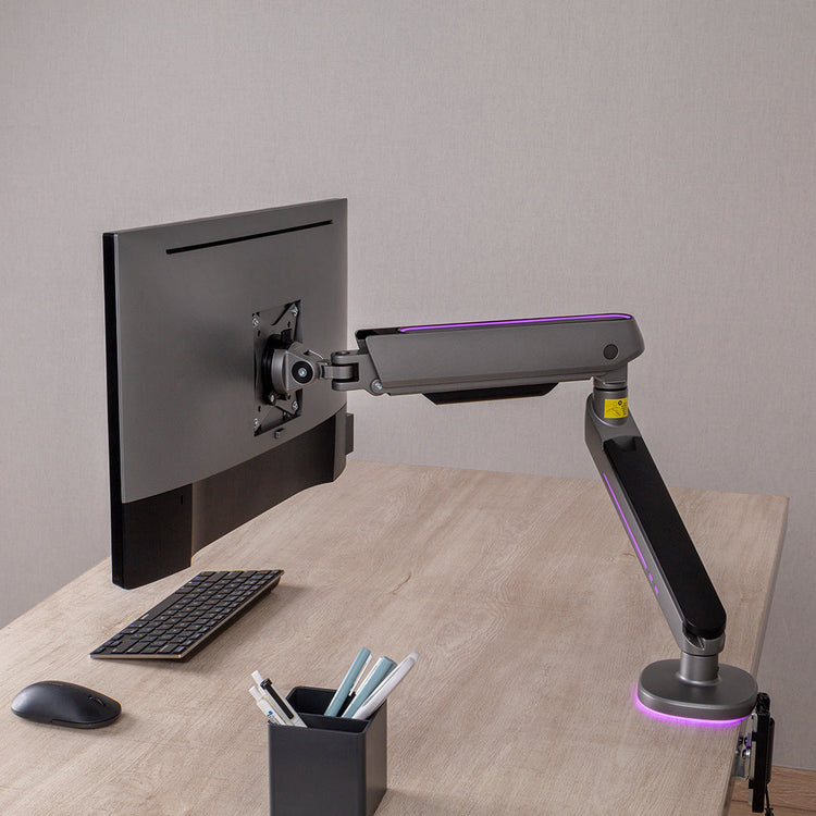 Desky Single LED Monitor Arm Space Grey -Desky®