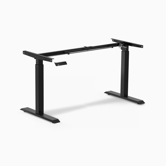 Black single sit stand desk frame 