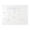 Desky slim line whiteboard with drawings 