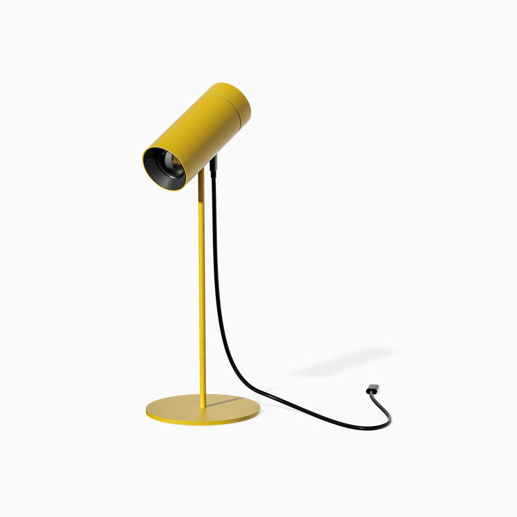 Desky spotlight desk lamp in yellow with usb c cable charging