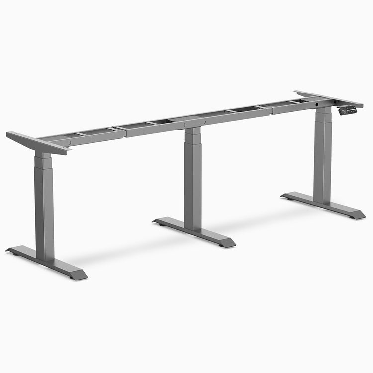 Desky triple sit stand desk frame in space grey