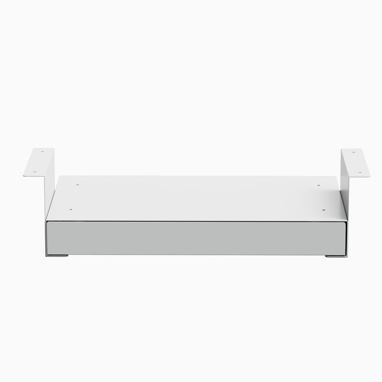 Ultraslim underdesk drawer standing desk with book gap white