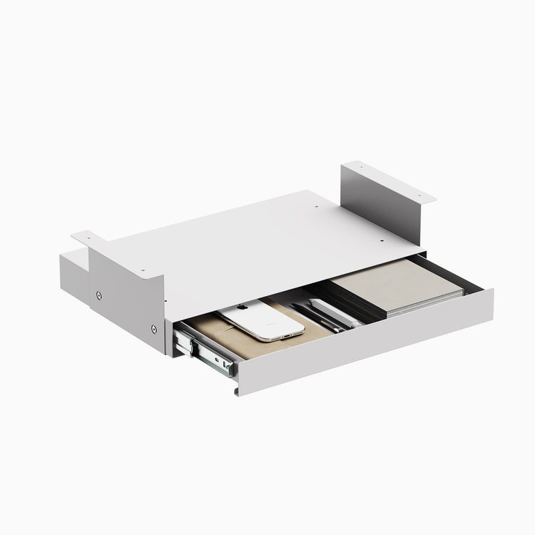 Ultraslim drawer in white with book gap